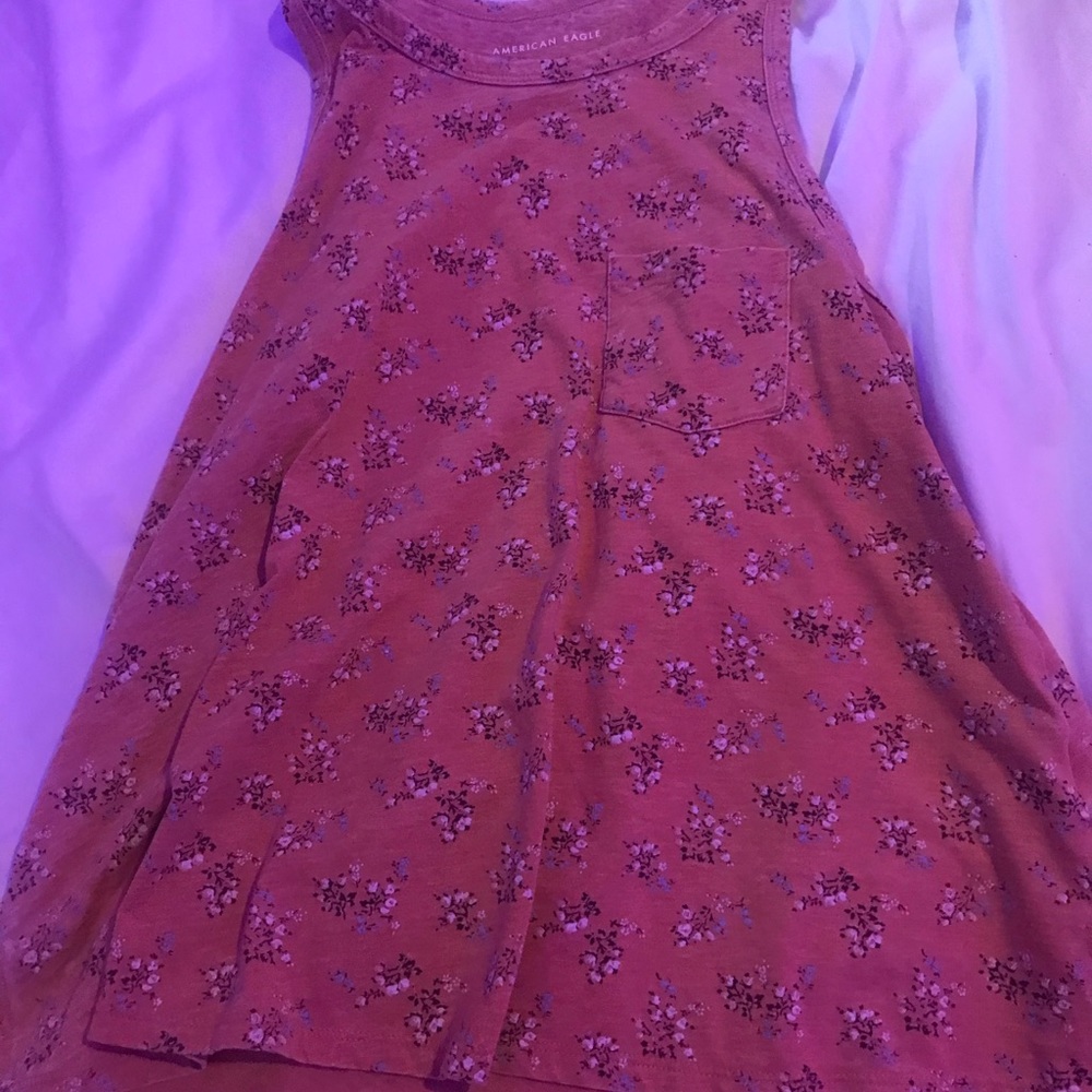 peach women tank top with flowers